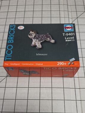 Schnauzer Building Set - Gray & White, TICO Bricks NIB T-9401